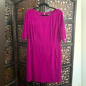 Tahari eggplant shift dress